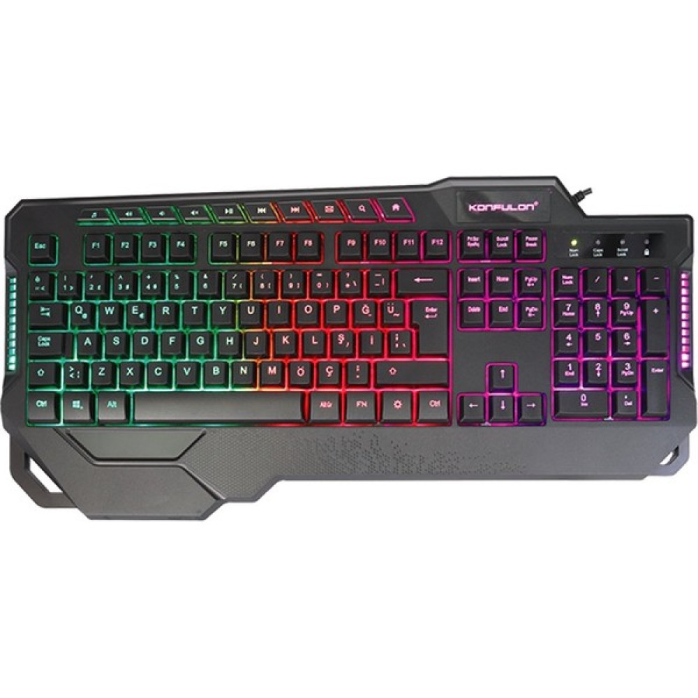 Konfulon MK80 Rgb Işıklı Türkçe Q Kablolu Mekanik Klavye - Siyah Oyuncu Klavyesi Fiyatı