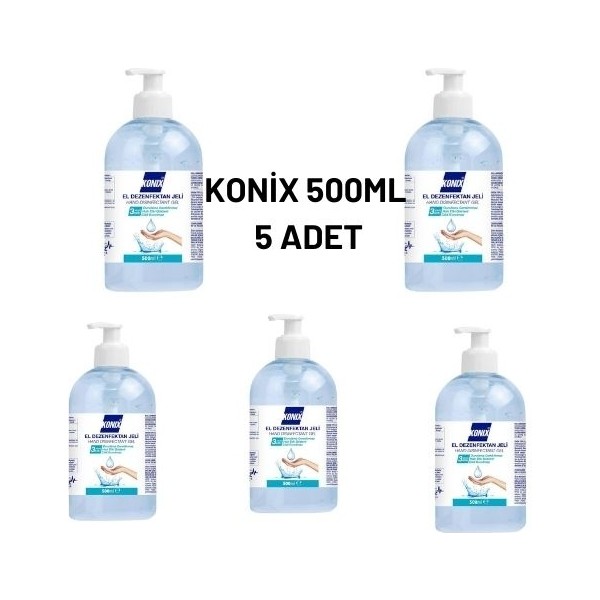 Konix 500 Ml 5'Li Antibakteryal Dezenfektan Jeli 5 Adet - 2,5 lt Hijyen ve Temizlik Fiyatı