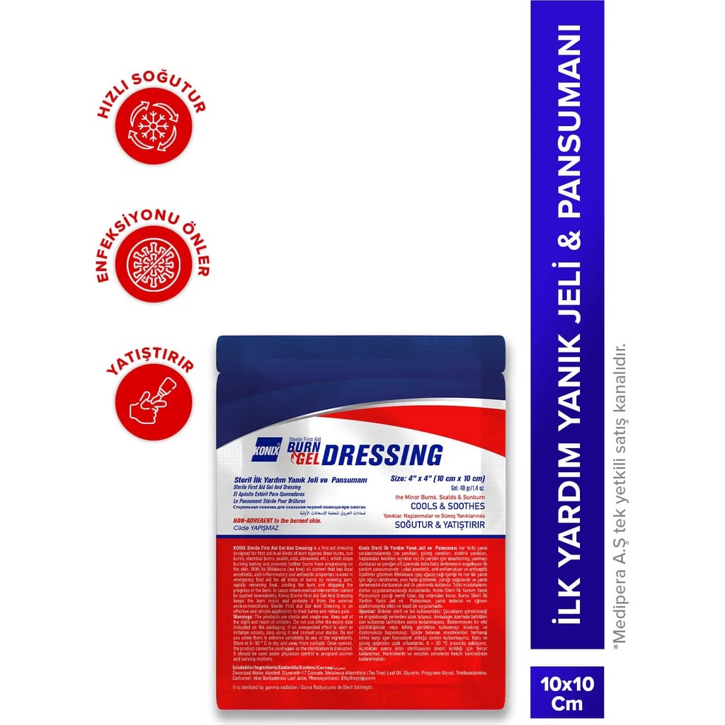 KONIX STERİL İLK YARDIM YANIK PANSUMANI 10X10 CM SSD / Solid State Drive Fiyatı