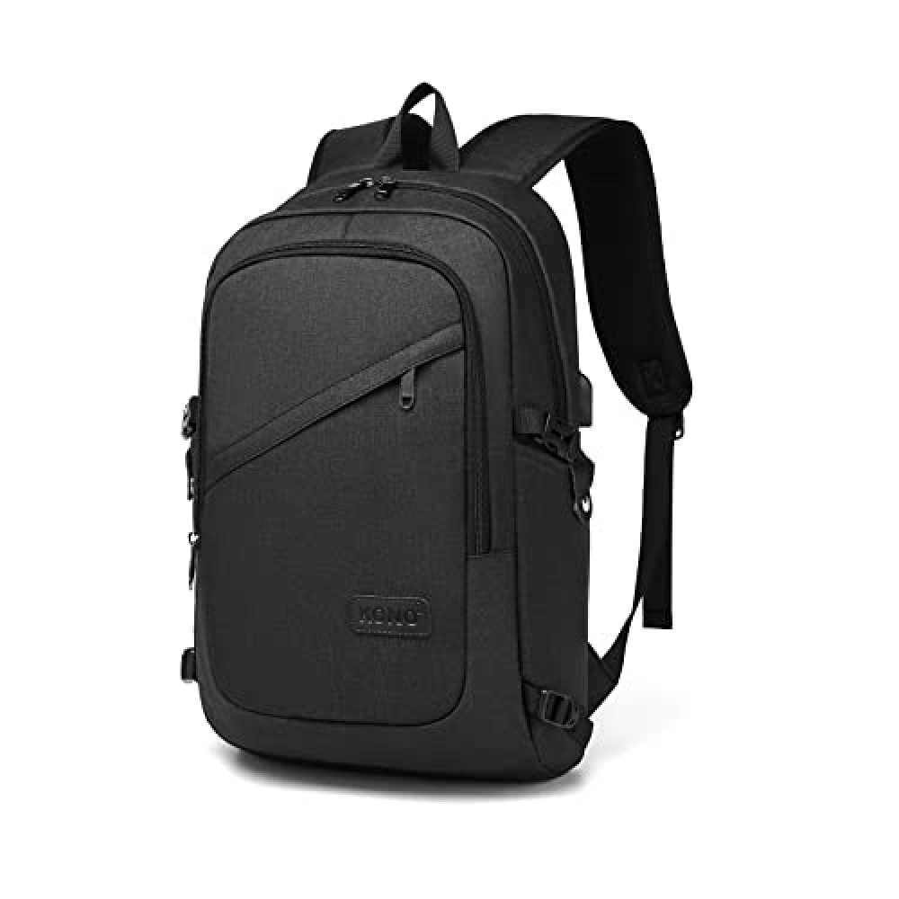 Kono Laptop Backpack 15.6 Inch Laptop Bag Anti Theft Rucksack for Men Women Travel Business Work Lightweight School Bag with USB Charging Port (Black)