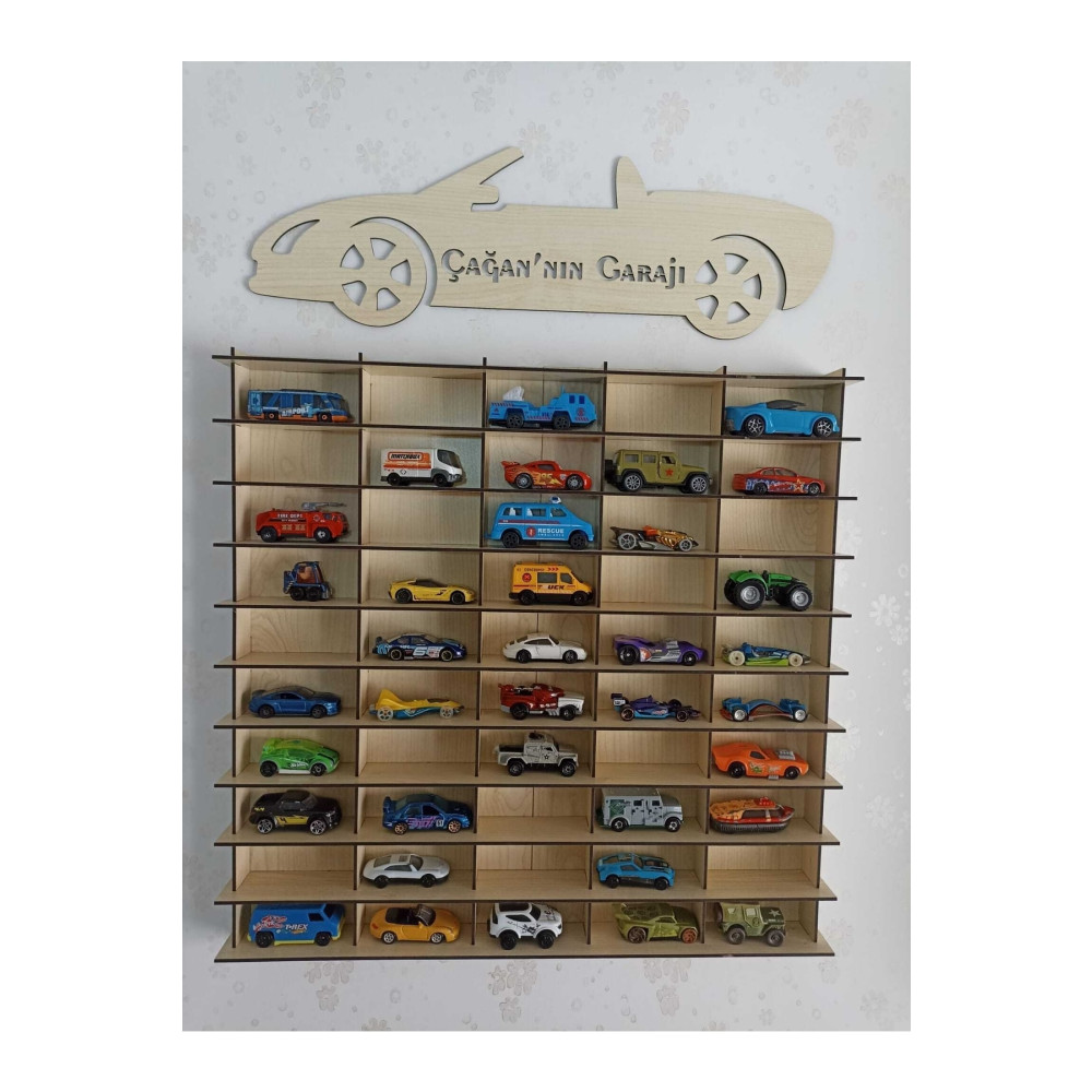 Konsept Oyuncak Araba Rafı 50li Akça Ağaç (HHOTWHEELS VE KÜÇÜK ARABALAR İÇİN UYGUNDUR) Ahşap Oyuncaklar Fiyatı