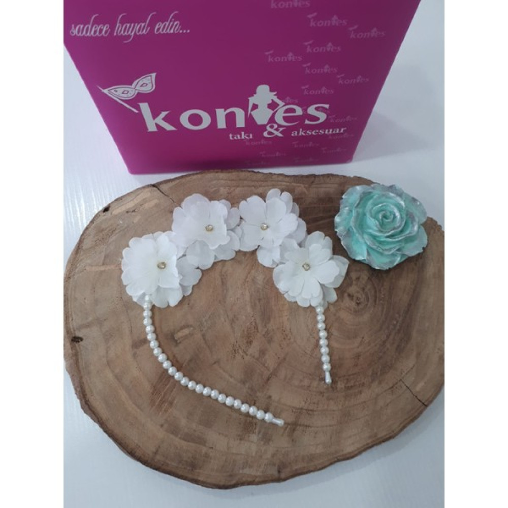 Kontes Gelin Tacı Saç Aksesuarı Lohusa Tacı - Beyaz Toka, Taç & Saç Bandı Fiyatı