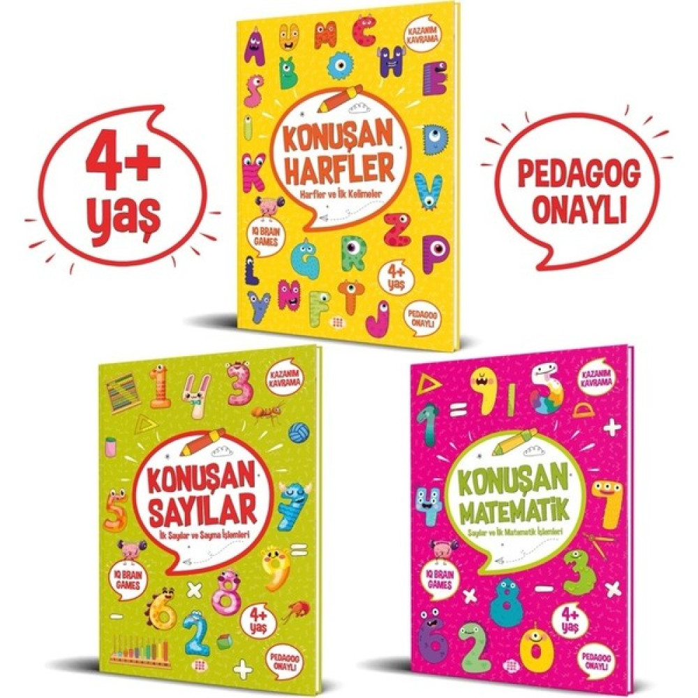 Konuşan Etkinlikler Serisi (4+ Yaş) (3 Kitap Takım) Zihinsel Gelişim Kitapları Fiyatı