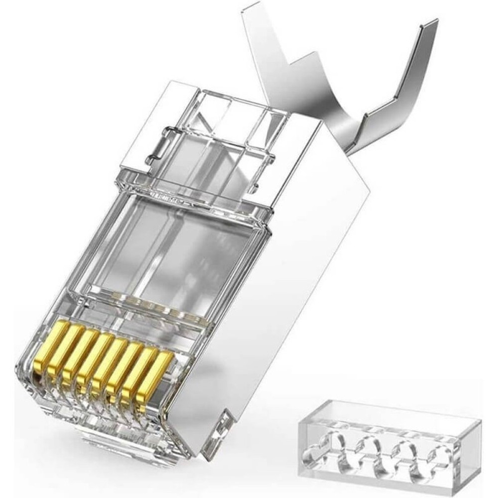 Koodmax 10 Adet - Cat7 Metal Konnektör RJ45 Cat7 Jack + Kablo Ayraç Network Aksesuarları Fiyatı