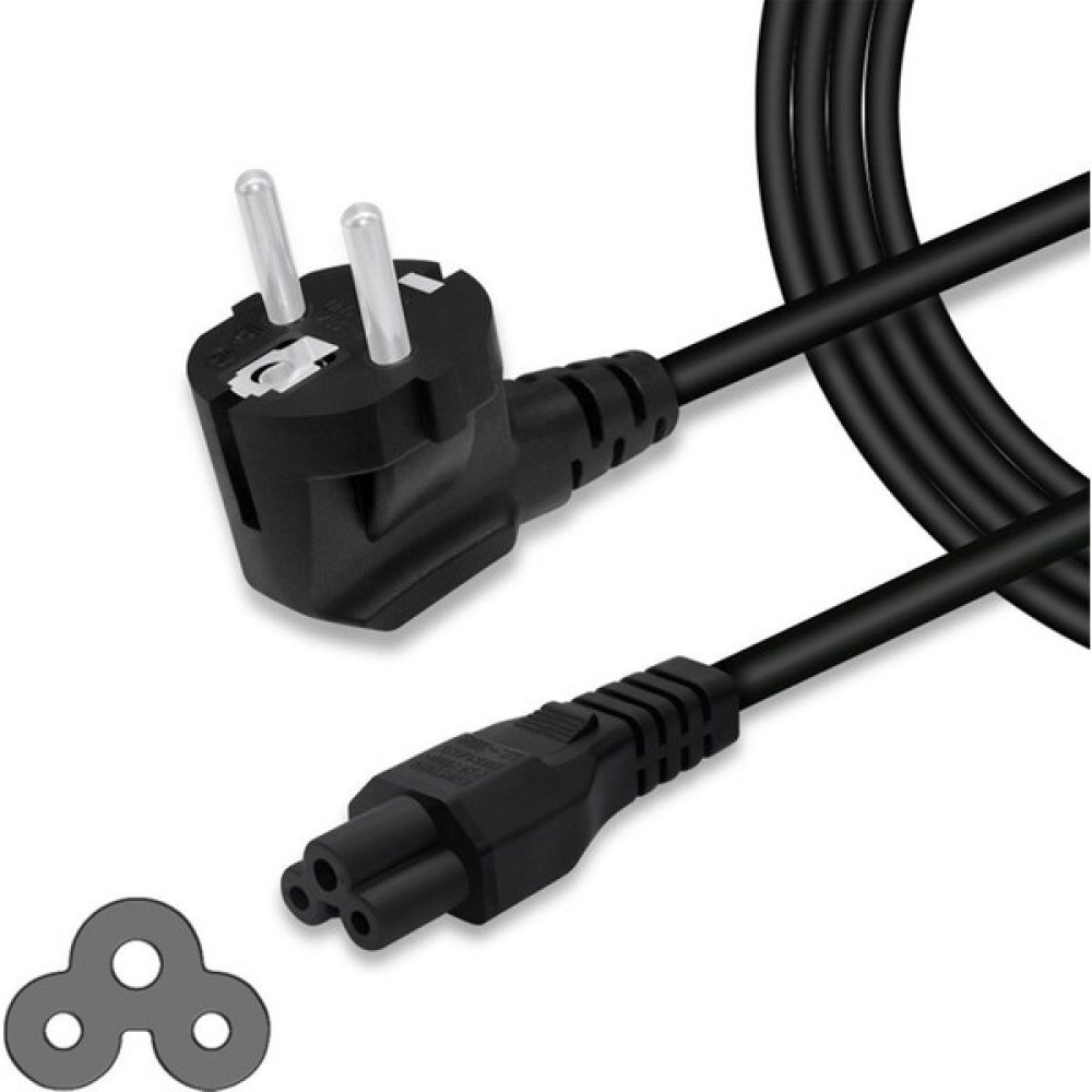 Koodmax 1.5m Notebook Laptop Adaptör Elektrik Kablosu-Yonca Power Kablosu - Siyah - 1,5 m Güç Kablosu Fiyatı