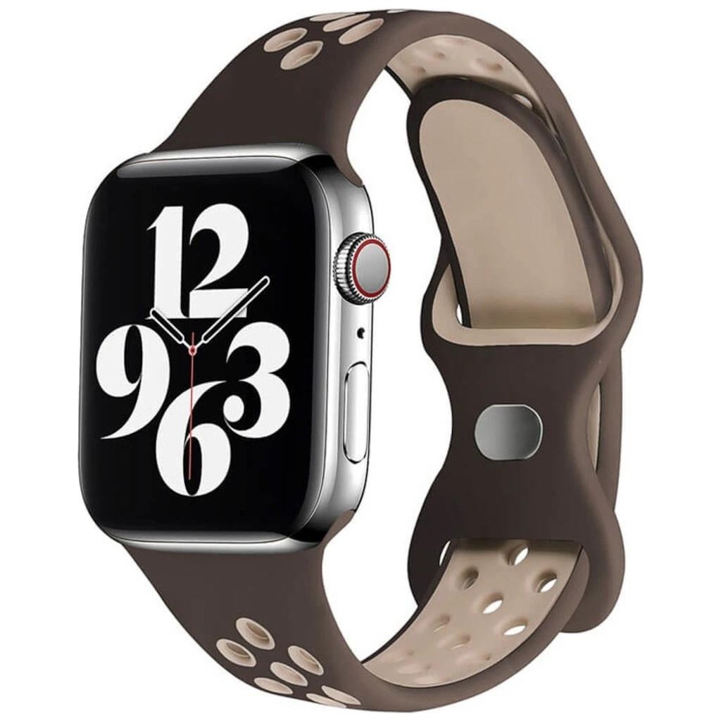 Koodmax Apple Watch M-L 38 40 41 Uyumlu Delikli Nike Spor Kordon - Kahve Diğer Fiyatı
