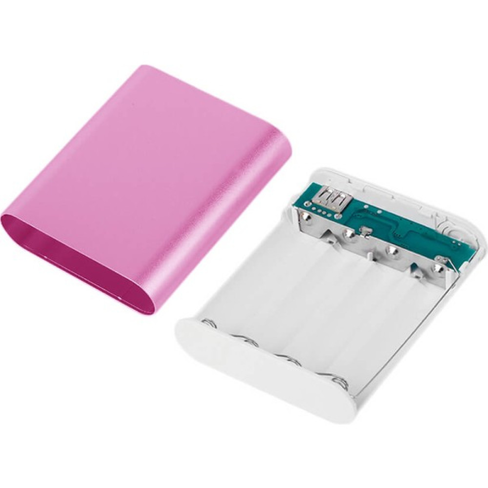 Koodmax Dörtlü 18650 Pil Uyumlu Dıy Powerbank Boş Kutu Power Bank Kutusu (Pilsiz) + USB Kablo- Pembe Taşınabilir Şarj Cihazı - Powerbank Fiyatı