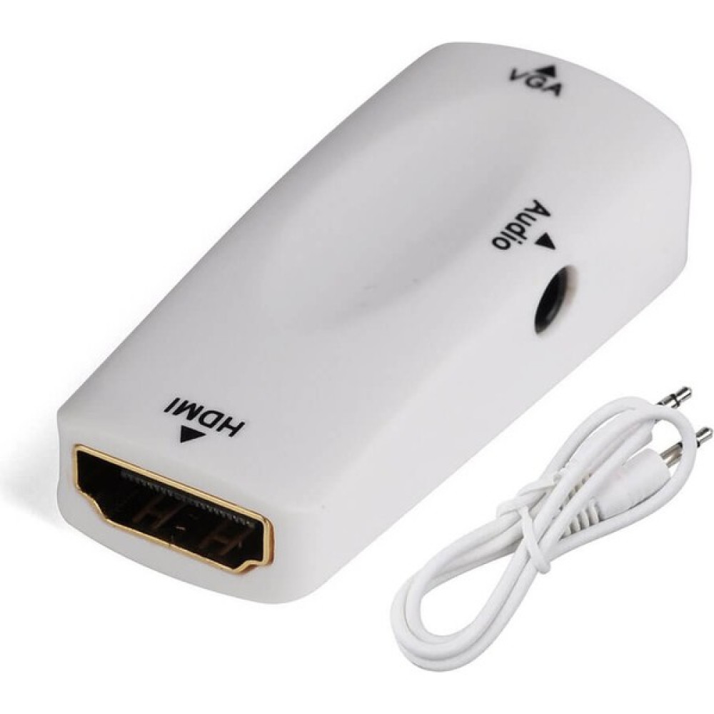 Koodmax HDMI To VGA Çevirici Kablo 1080P HDMI Dişi - VGA Dişi Ses Destekli Dönüştürücü - Beyaz Bilgisayar Çevirici ve Adaptörü Fiyatı