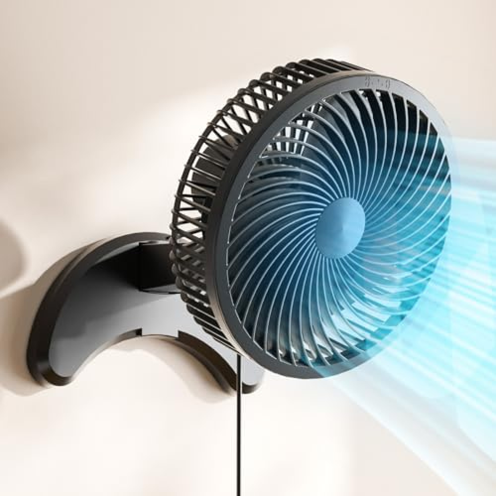 Koonie 8'' Wall Mount Fan, Quiet Small Wall Fan with Timer, 8.2ft Wired Remote, 80° Oscillation, 100° Adjustable, 3 Speeds High Velocity for RV Bedroom Kitchen Office Garage(Adapter Included) Fans Fiyatı
