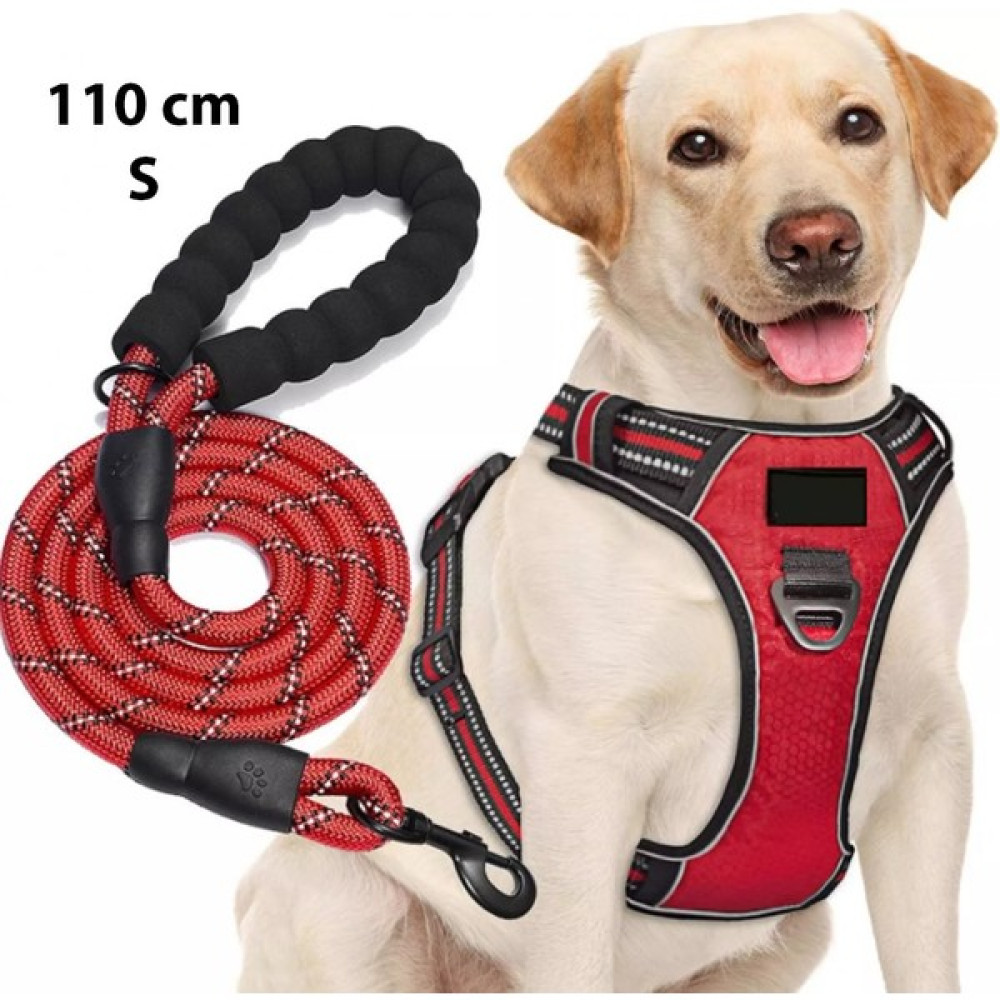 Köpek Göğüs Tasması Gezdirme Seti 2 Li Kırmızı Siyah Small BuShop - S Evcil Hayvan Ürünleri Fiyatı