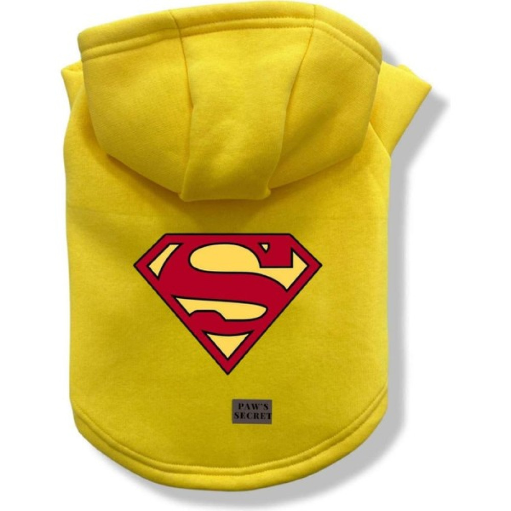 Köpek Kıyafeti Köpek Sweatshirt Hoodie Köpek Ürünleri Kedi Kıyafeti - Superman Logo - Sarı - M Evcil Hayvan Ürünleri Fiyatı