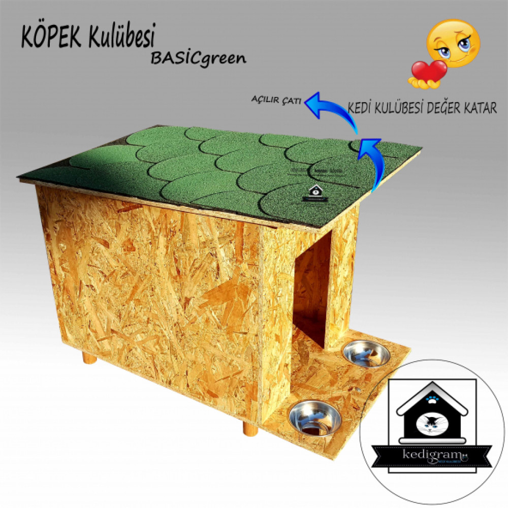 Kopek Kulubesi Basicgreen - Cati Kaplamali - Kedi Evi Evcil Hayvan Ürünleri Fiyatı