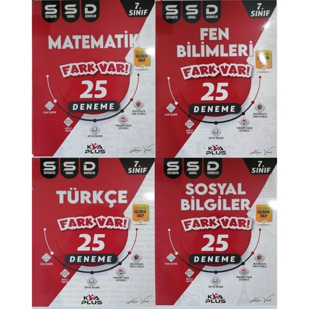 Koray Varol Akademi 7. Sınıf SSD 4'lü Sistematik Sarmal Deneme Seti Tüm Dersler Fiyatı