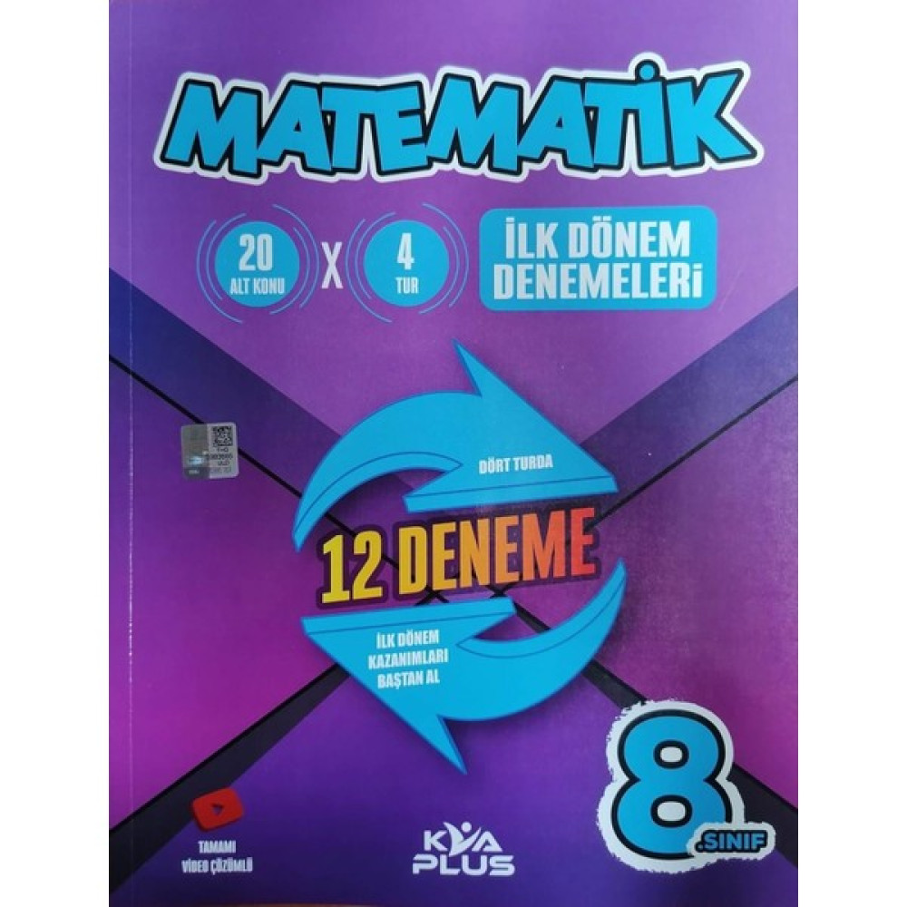 Koray Varol Akademi Koray Varol Kva Plus 8.sınıf Lgs 1.dönem Matematik 12 Deneme- Gjk Kaynak Kitapları Fiyatı