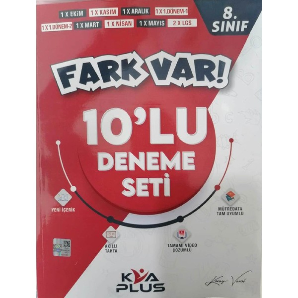 Koray Varol Akademi Plus 8. Sınıf LGS Fark Var 10 Deneme Seti - Koray Varol LGS Deneme Kaynak Kitapları Fiyatı