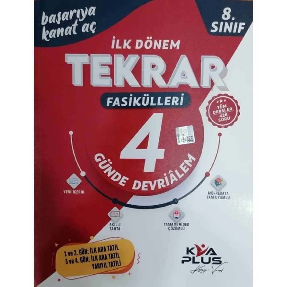 Koray Varol Akademi Plus 8. Sınıf LGS Ilk Dönem Tekrar Fasikülleri 4 Günde Devri Alem Kaynak Kitapları Fiyatı