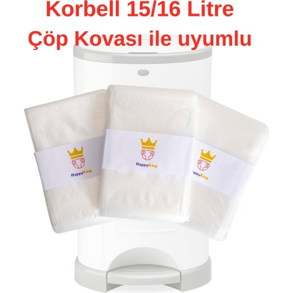 Korbell 16L Uyumlu Yerli Çöp Poşeti - 3 Paket - 1500 Bez Kapasiteli - 3 Çöp Poşetleri Fiyatı