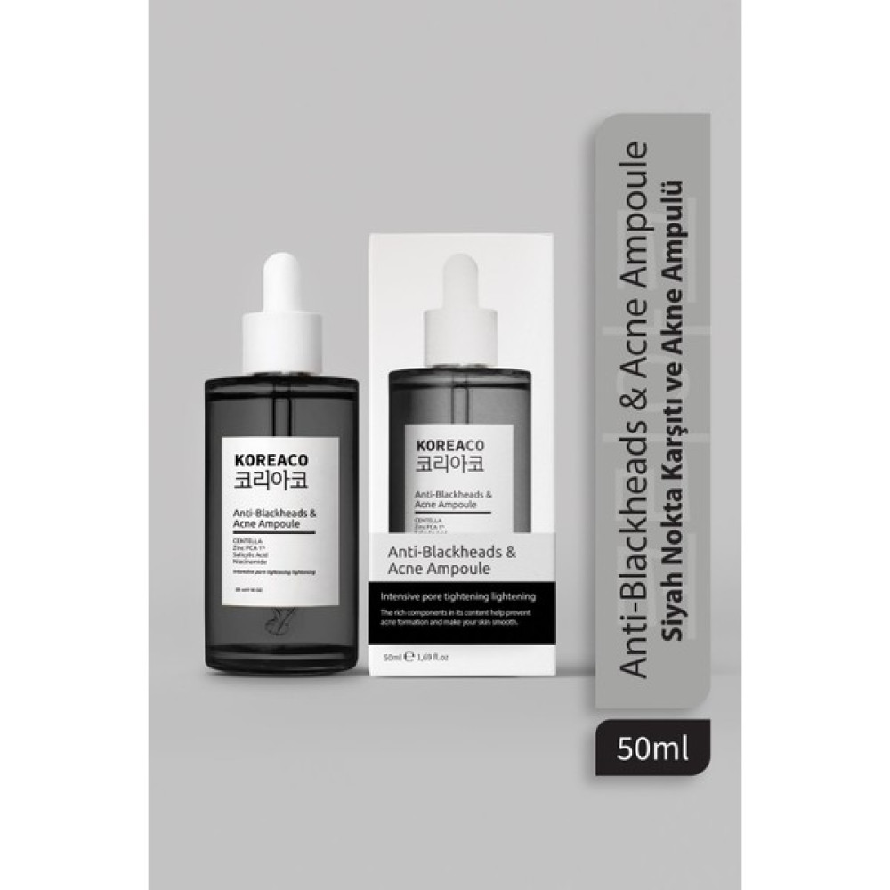 Koreaco Anti-Blackheads Acne Ampoule Siyah Nokta ve Akne Ampoule - sıvı siyah serum Anti-Aging / Yaşlanma Karşıtı Fiyatı