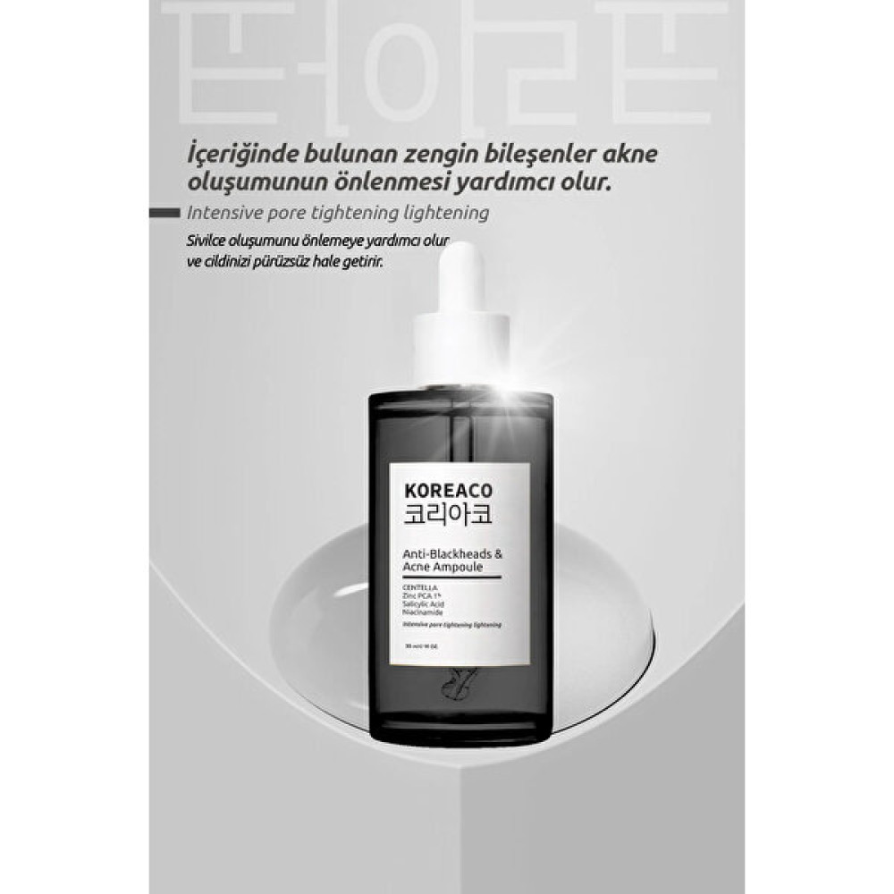 Koreaco Anti-Blackheads Acne Ampoule Siyah Nokta ve Akne Ampulü Koreaco&sa Akne ve Sivilce Bakımı Fiyatı