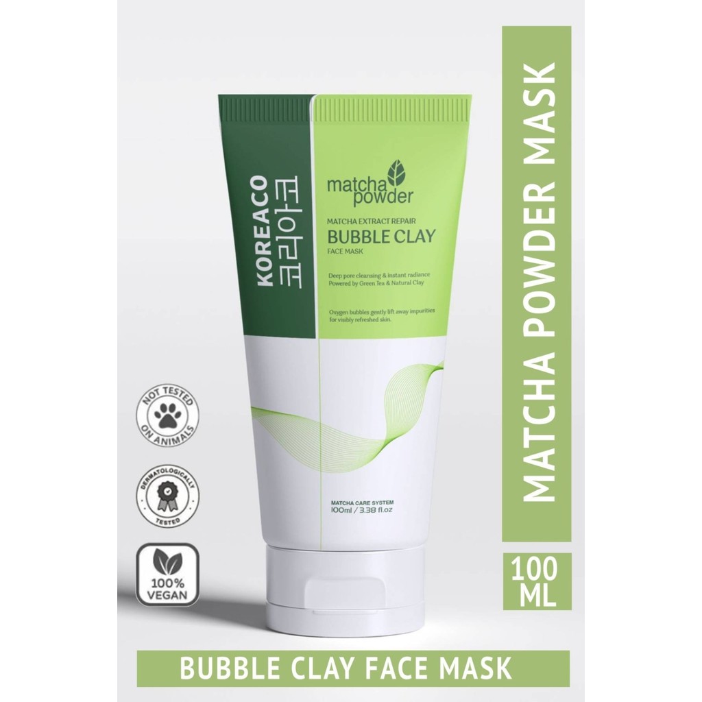 Koreaco Matcha Mucize Bubble Clay Yüz Maskesi | Gözenek Temizleyici Yenileyici Köpüren Yüz Maskesi 100 ml Maskeler Fiyatı
