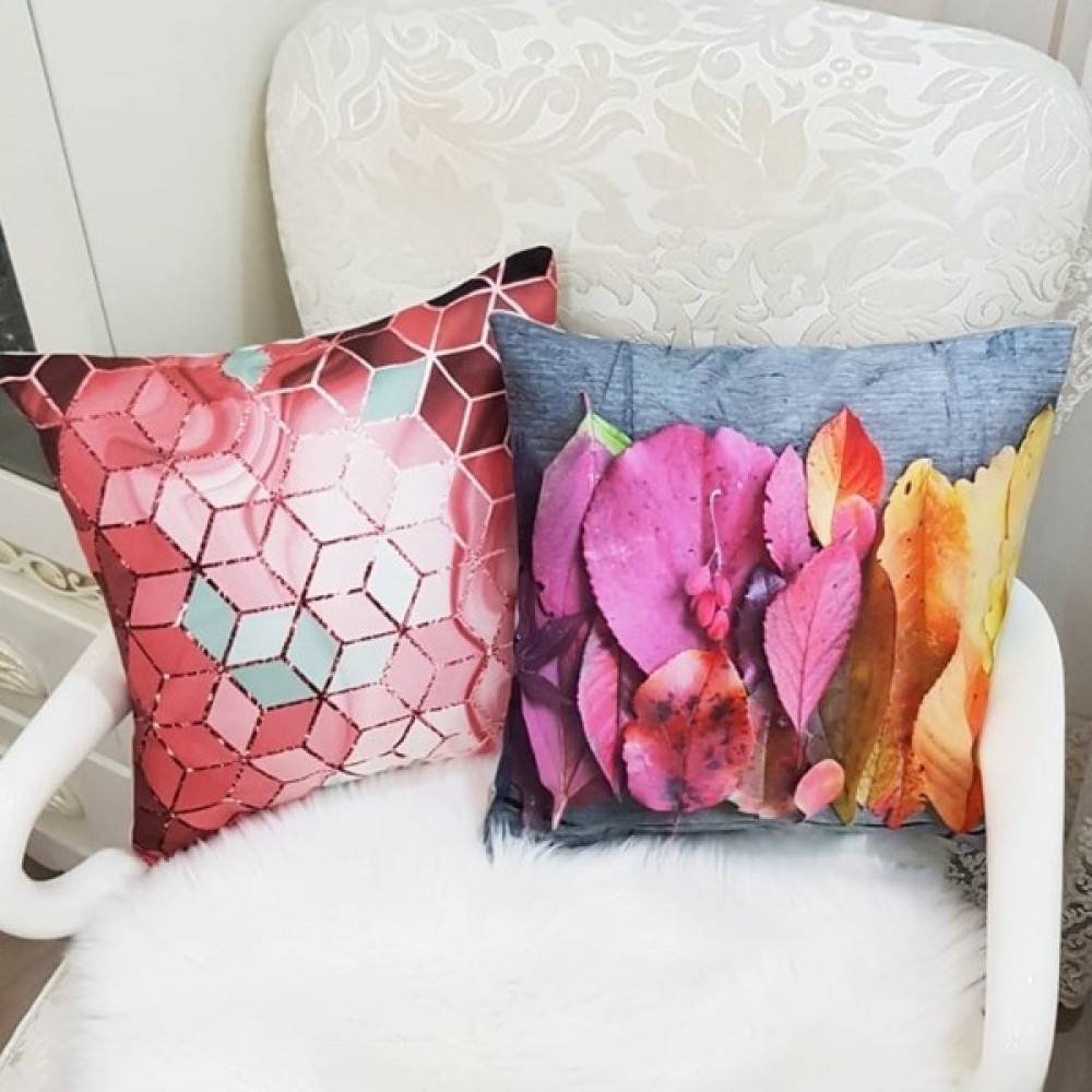 Körfez Kırlent Karışık Desen Kırlent Kılıfı 2'li Kombin Set - 43 x 43 cm - Renkli Kırlent / Mobilya Yastığı Fiyatı