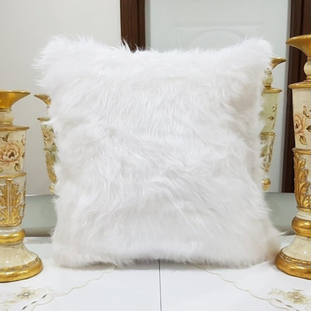 Körfez Kırlent Peluş Kırlent Kılıfı Beyaz 43 x 43 Cm - Renkli Kırlent / Mobilya Yastığı Fiyatı