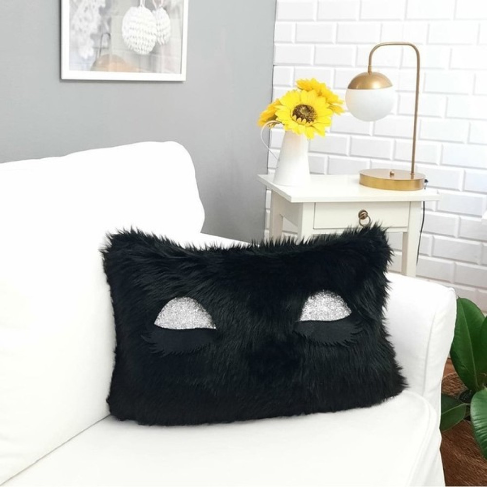 Körfez Kırlent Peluş Kirpik Kırlent Kılıfı Siyah 35 x 55 Cm - Renkli Kırlent / Mobilya Yastığı Fiyatı