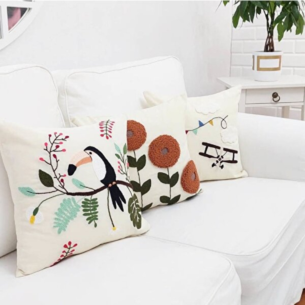 Körfez Kırlent Punch El Işçiliği Kırlent Kılıfı 3'lü Kombin - 43 x 43 cm - Renkli Kırlent / Mobilya Yastığı Fiyatı