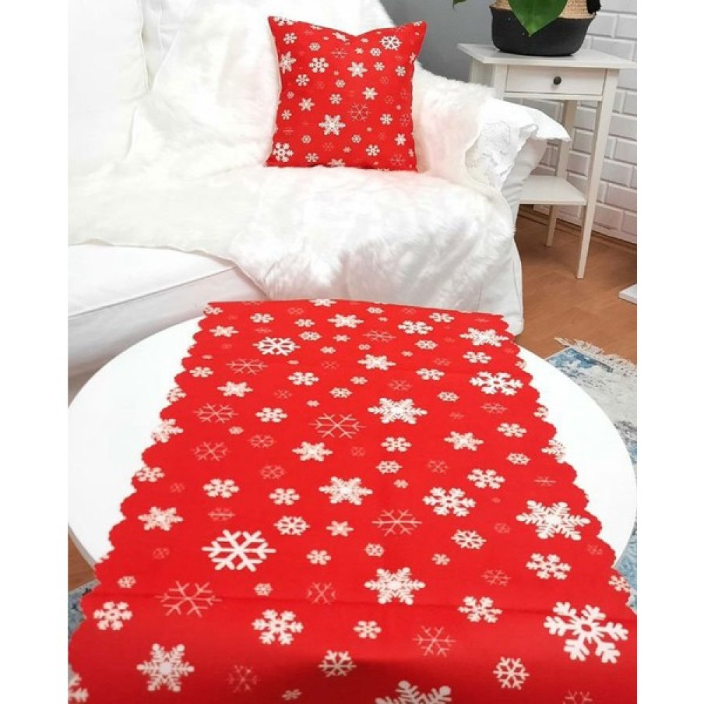 Körfez Kırlent Yılbaşı Temalı Kırlent Kılıfı ve Runner 1+1 Kombin Set - 43 x 43 cm - Renkli Kırlent / Mobilya Yastığı Fiyatı