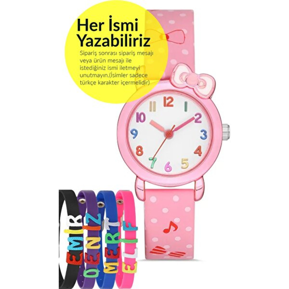 Korikom Çocuk Kol Saati Figürlü 6-13 Yaş STC55517 - Isme Özel Bileklik Kombin - Açık Pembe Kol Saatleri Fiyatı