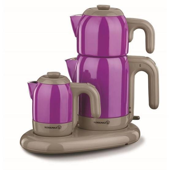 Korkmaz A353-07 Mia 1600 W 1.7 lt Demleme 1 lt Su Isıtma Kapasiteli Çay Makinesi Mor Çay Makineleri Fiyatı