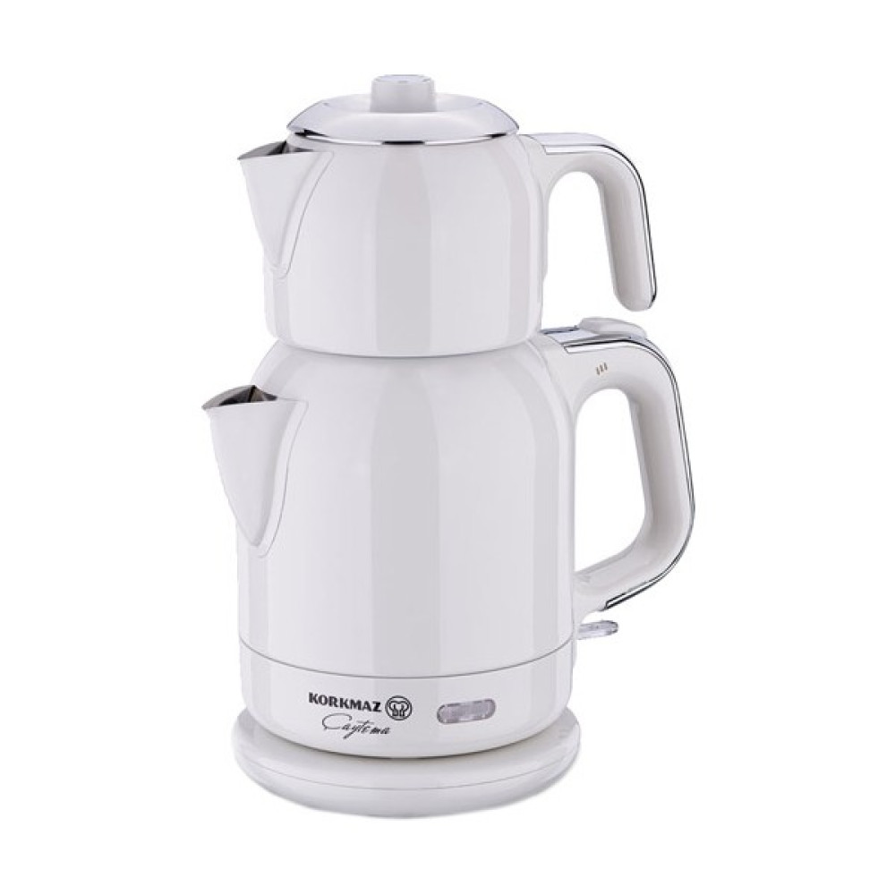 Korkmaz Çaytema Elekt. Çaydanlık VanilyaKrom 1.7 lt - Beyaz Çay Makineleri Fiyatı