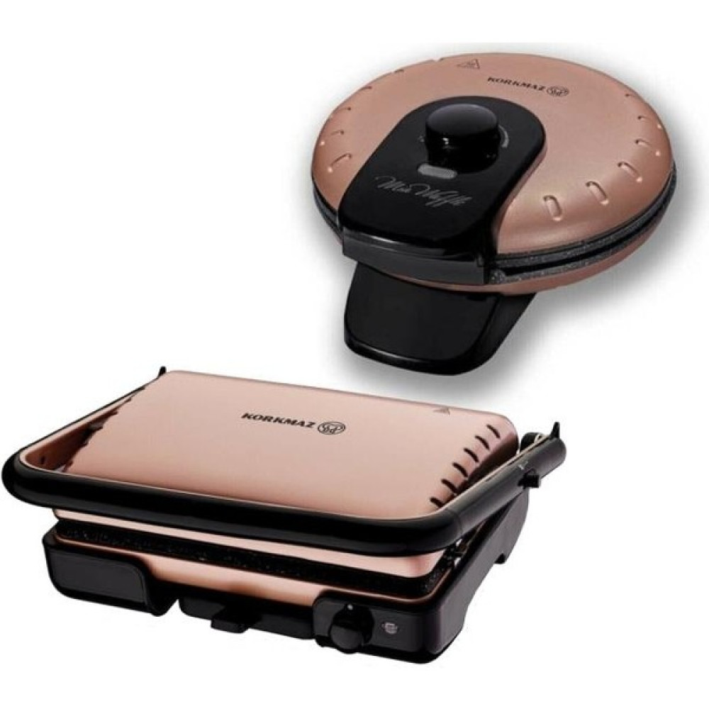 Korkmaz Tostella Tost Makinesi Rosegold ve Mia Waffle Makinesi Rosegold Ikili Set - Rose Gold Tost Makineleri Fiyatı