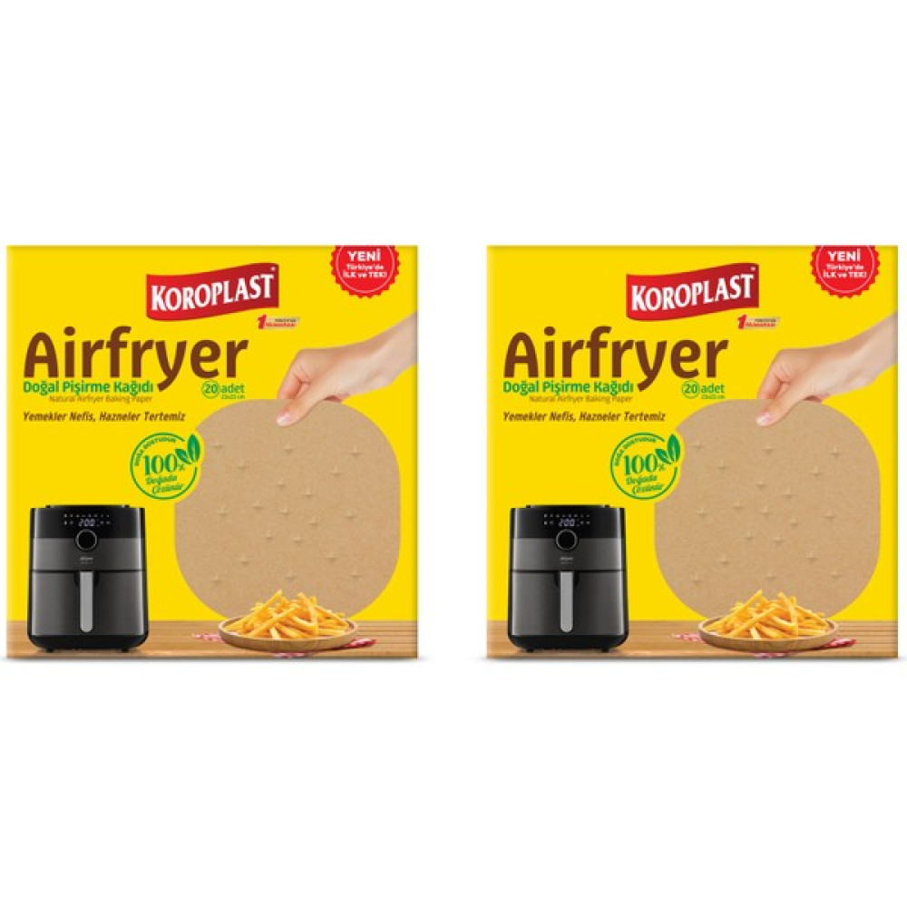 Koroplast Airfryer Doğal Pişirme Kağıdı 2'li Avantaj Paketi (Xxl Uyumlu) Pişirme Kağıdı Fiyatı