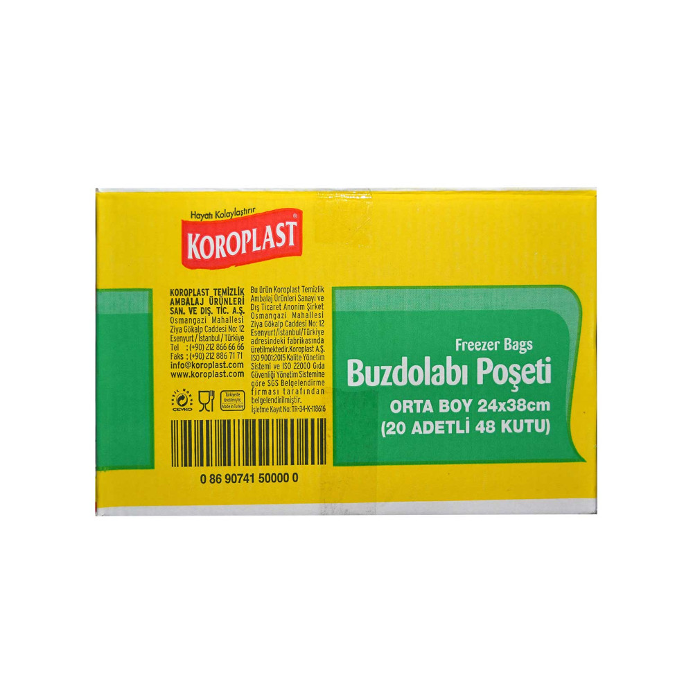 Koroplast Buzdolabı Poşeti 20'li Orta