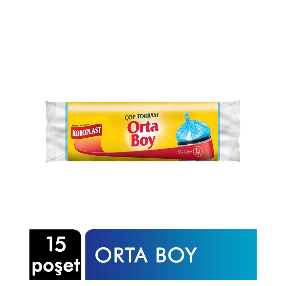 Koroplast Çöp Torbası 15'li Orta Çöp Poşetleri Fiyatı