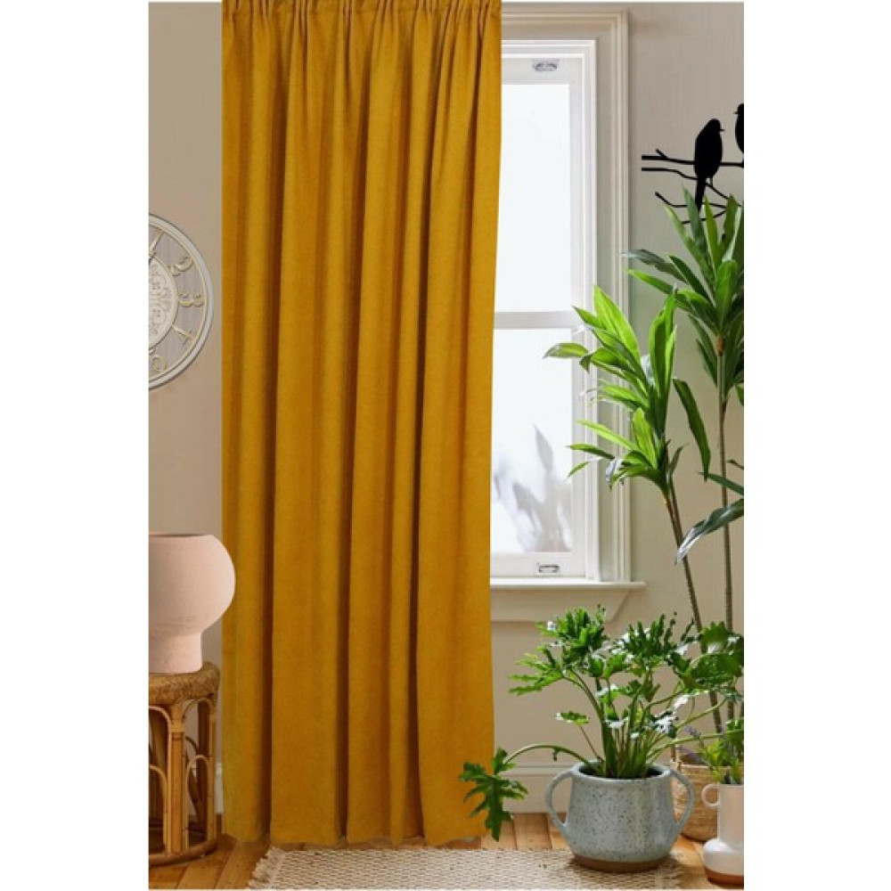 Koru Life Kullanışlı Dekoratıf Fon Perde - Hardal - 140 x 260 cm Fon Perde Fiyatı