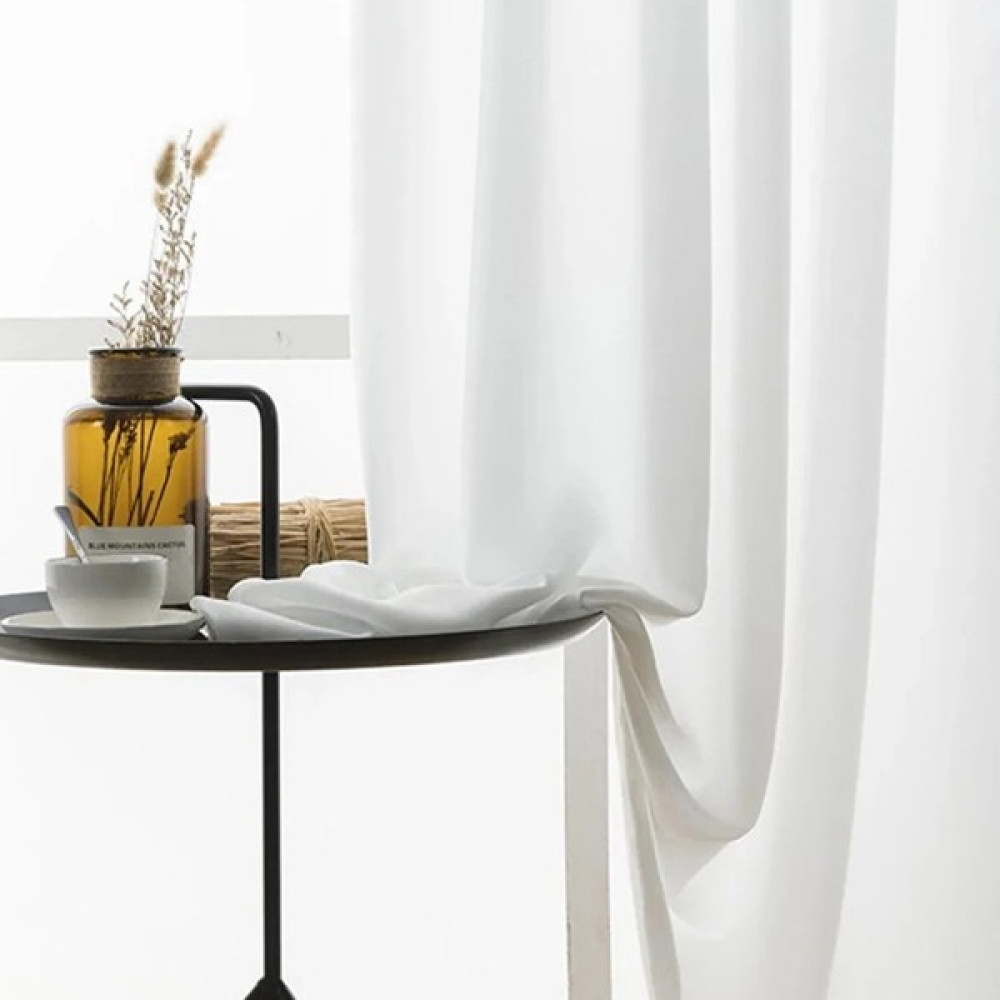 Koru Life Saten Güneşlik Perde Ütü Gerektirmez - Krem & Beyaz - 100 x 260 cm Güneşlik Fiyatı