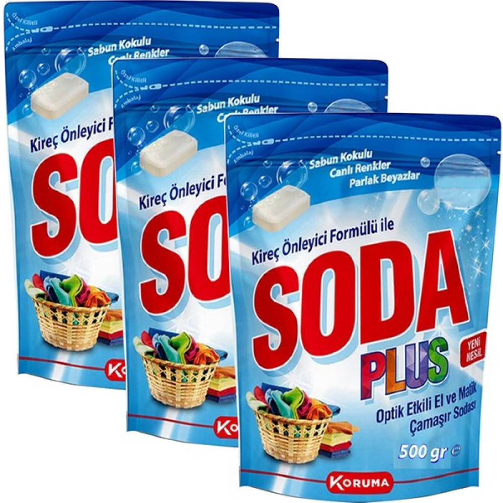 Koruma Soda Plus Optik Etkili El ve Matik Çamaşır Sodası 500 ml 3'lü Çamaşır Deterjanı Fiyatı