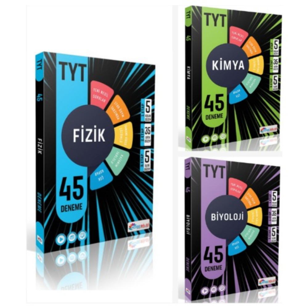 Köşebilgi Yayınları TYT Fizik Kimya Biyoloji 135 Deneme Seti Kaynak Kitapları Fiyatı