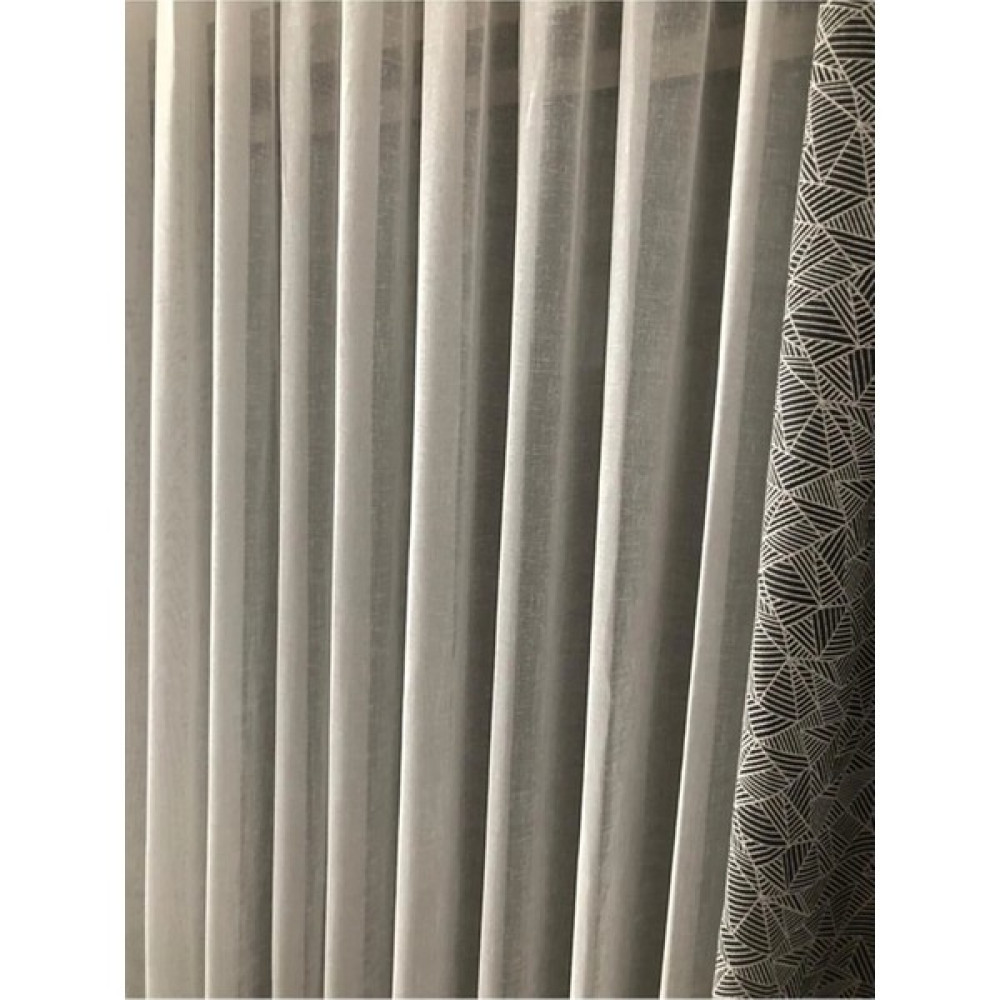 Köseoğlu Perde Keten Görünümlü Foldet Zemin Tül 1.sınıf Kalite Normal Pile (1/2,5) - 10 x 100 cm - Ekru Tül Perde Fiyatı