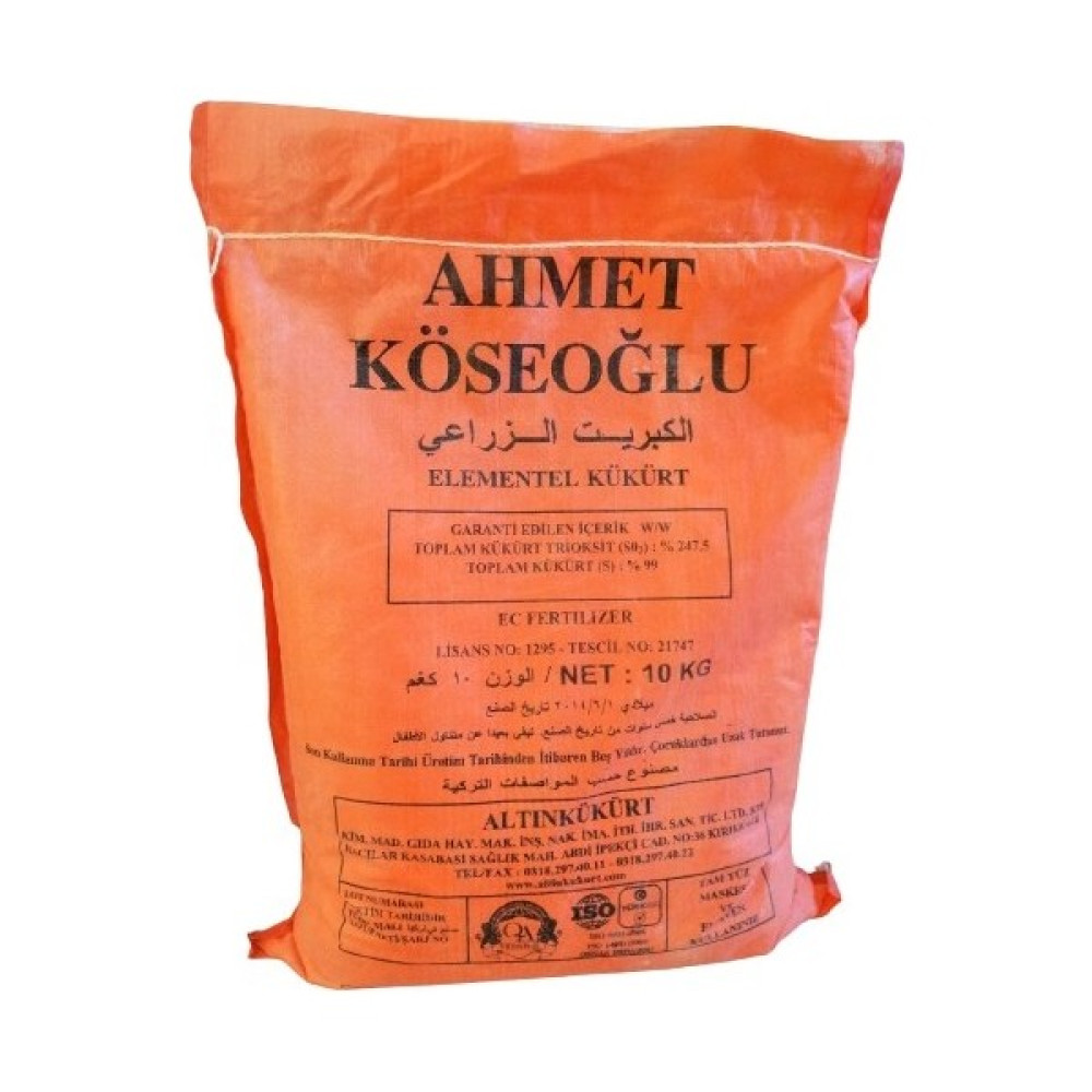 Köseoğlu Toz Kükürt 10 kg Orijinal Paket Gübre Fiyatı
