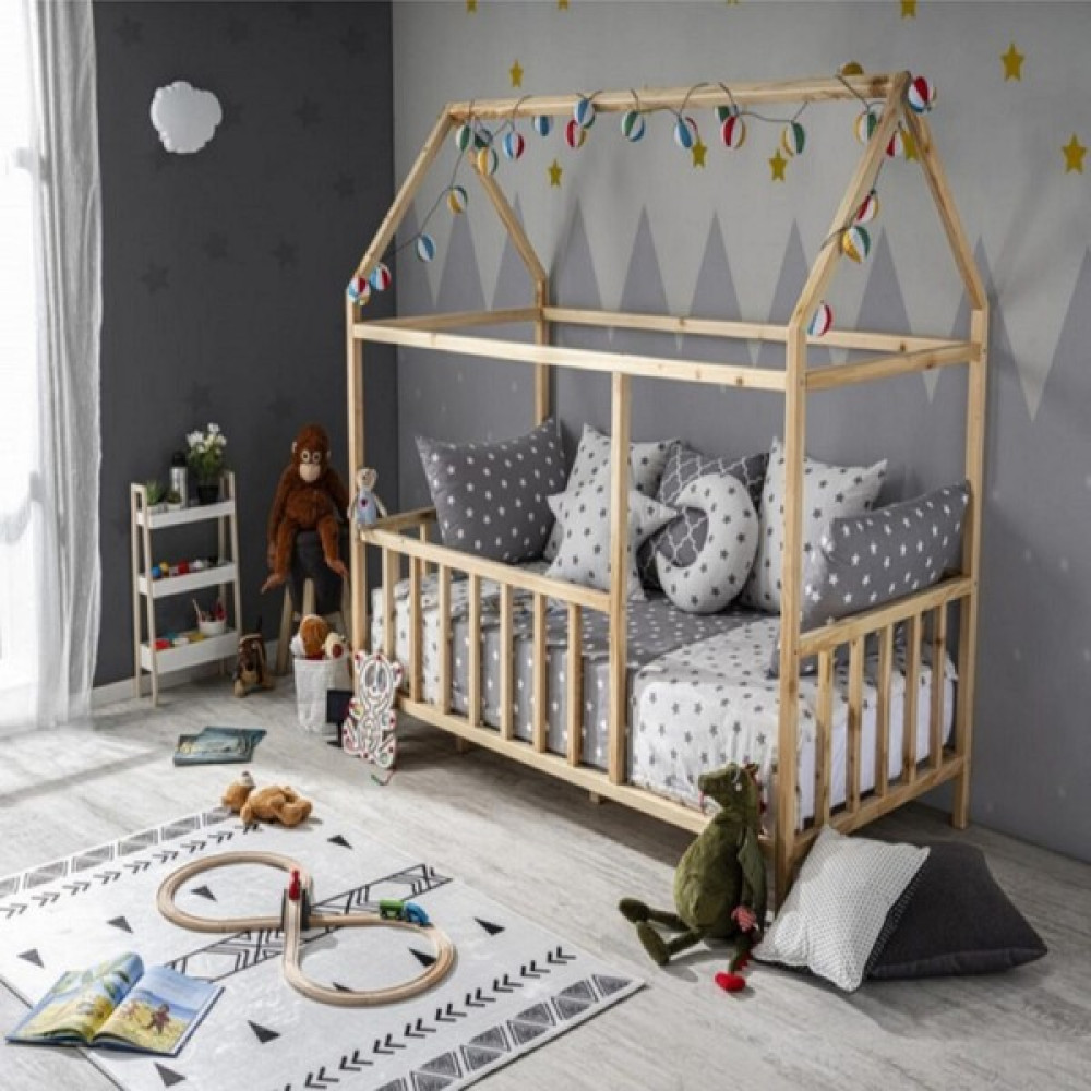 Köşk Mobilya Montessori Yatak Çatılı Model Ahşap Karyola - 60 x 120 cm - Kahverengi Beşik Fiyatı