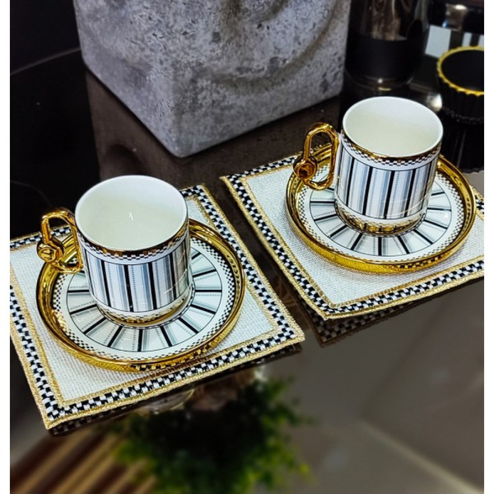 Kosova Züccaciye Kosova Ikili (2'li) Dama Sunum Peçeteli Dama Fincan Set - 95 ml Fincan / Bardak / Kahve Takımı Fiyatı