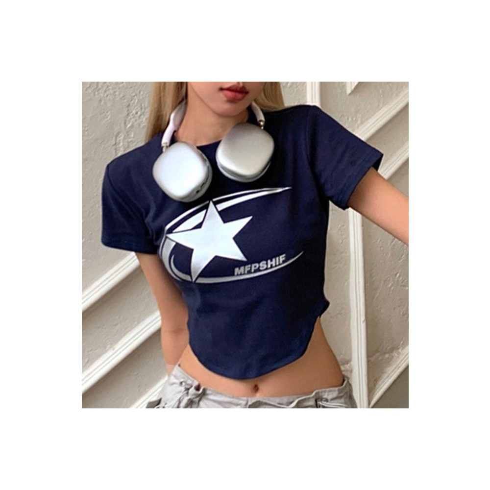 Köstebek AHL Lacivert Cosmos Star Graphic Yarım T-Shirt M Beden Bayan T-shirt Fiyatı