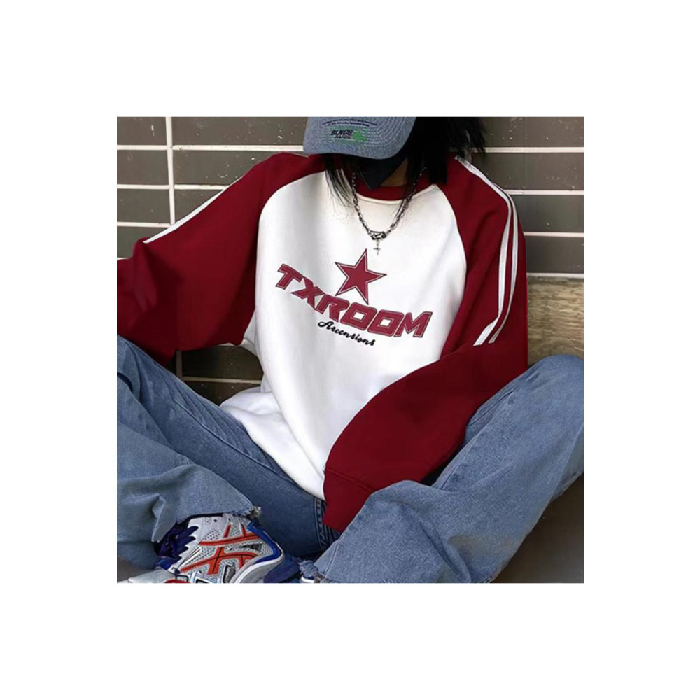 Köstebek Kırmızı Raglan Kollu Txroom Beyaz (Unisex) Uzun Kollu M Beden Bayan Sweatshirt Fiyatı