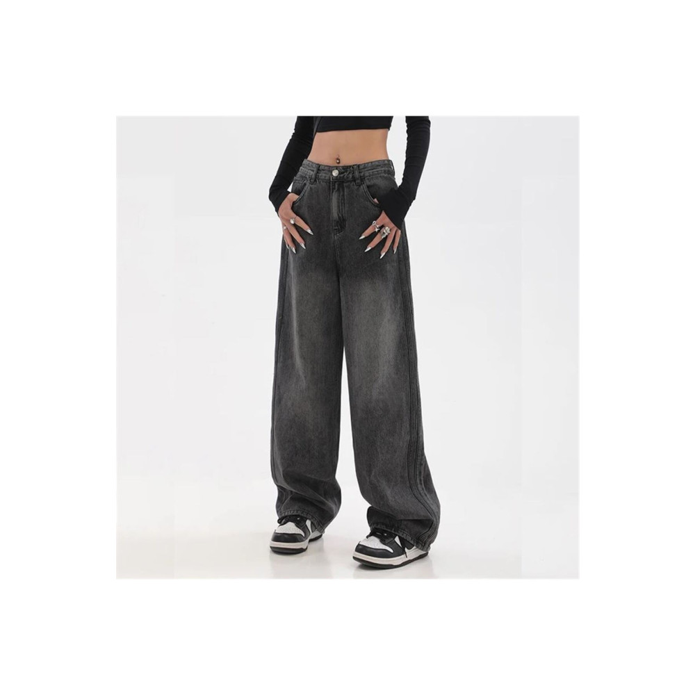 Köstebek Siyah Yıkamalı Baggy Kot Pantolon L Beden Bayan Jeans / Kot Pantolon Fiyatı