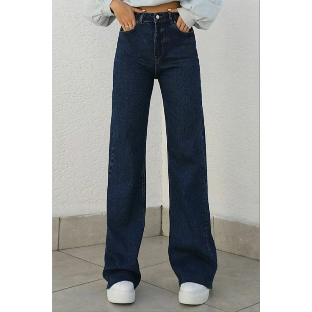 Kot Modası Camelia Gold Ikon 90'S Koyu Lacivert Palazzo Jean Pantolon Giyim & İç Giyim Fiyatı