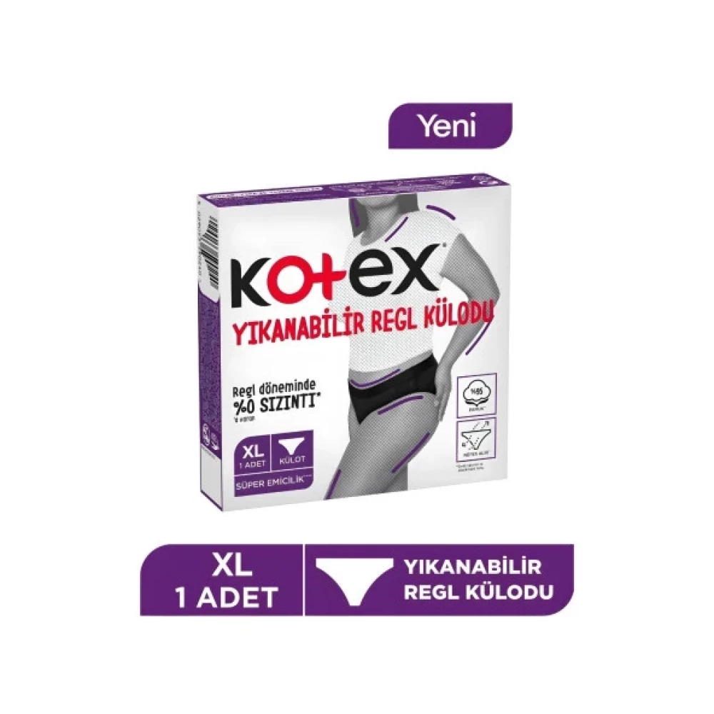 Kotex Yıkanabilir Regl Külodu Xl Beden Hijyenik Pedler ve Tamponlar Fiyatı