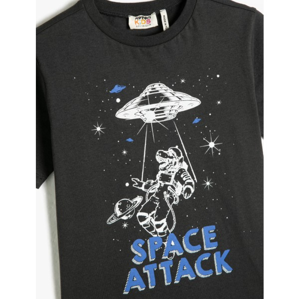 Koton 3SKB10226TK Koton Erkek Çocuk T-Shirt Antrasit Erkek Çocuk T-shirt Fiyatı